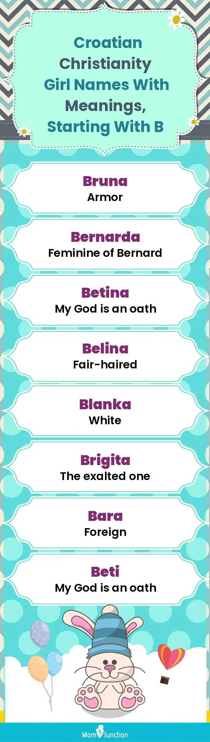  Croatian Christianity Girl Names with Meanings, Starting With B(infographic)