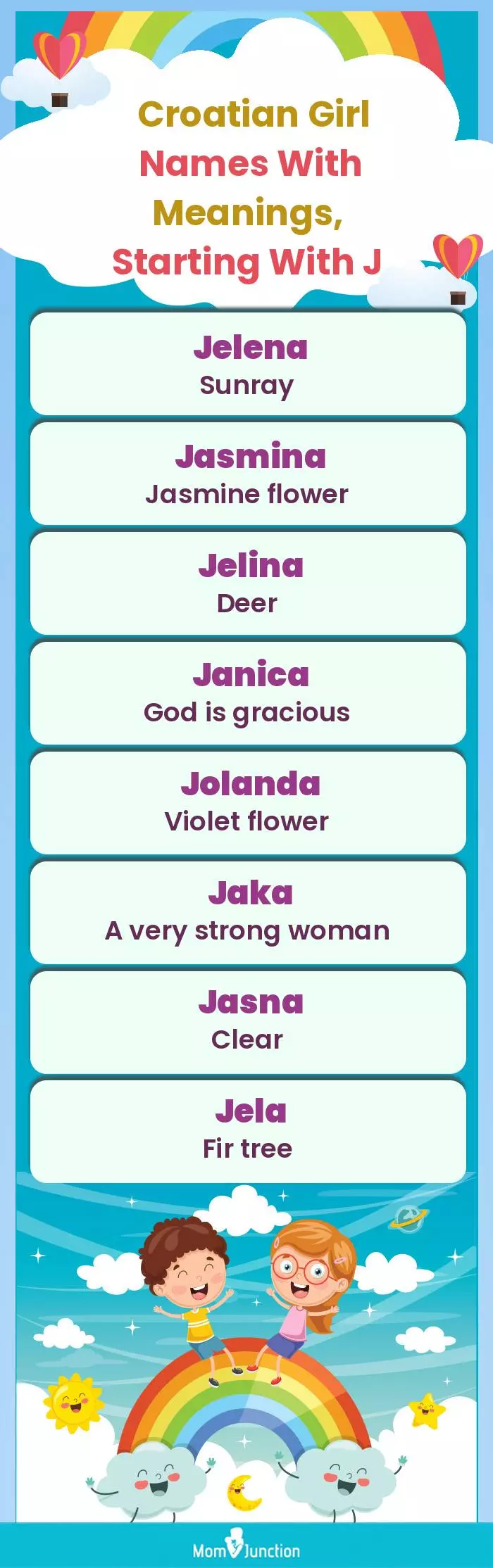  Croatian Girl Names with Meanings, Starting With J(infographic)