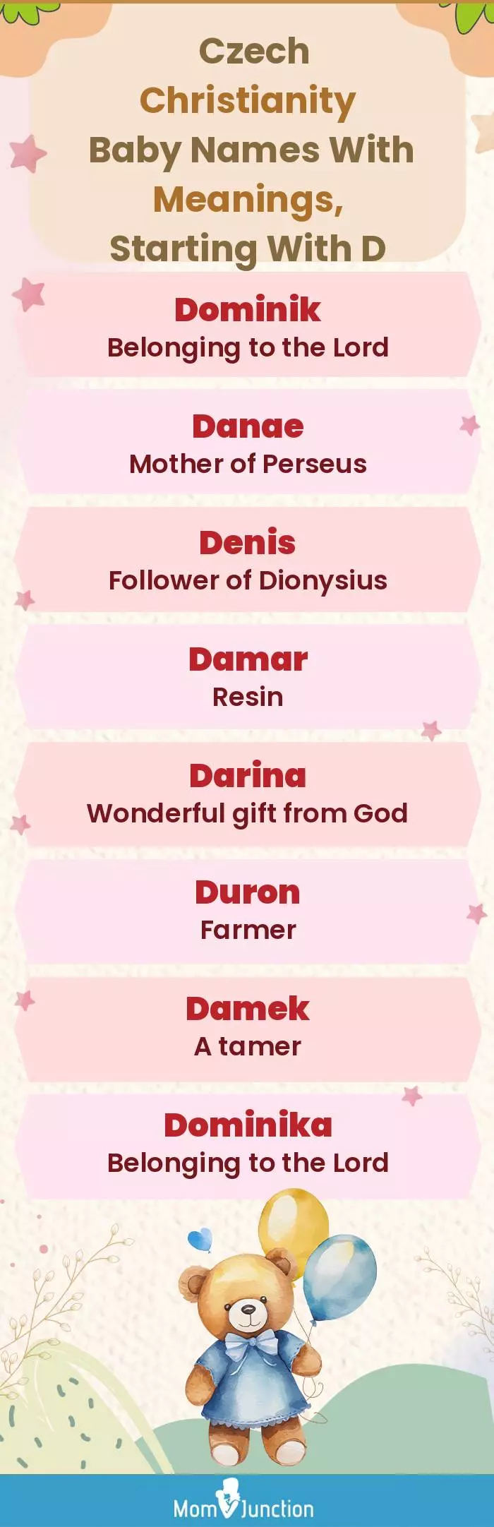  Czech Christianity Baby Names with Meanings, Starting With D(infographic)