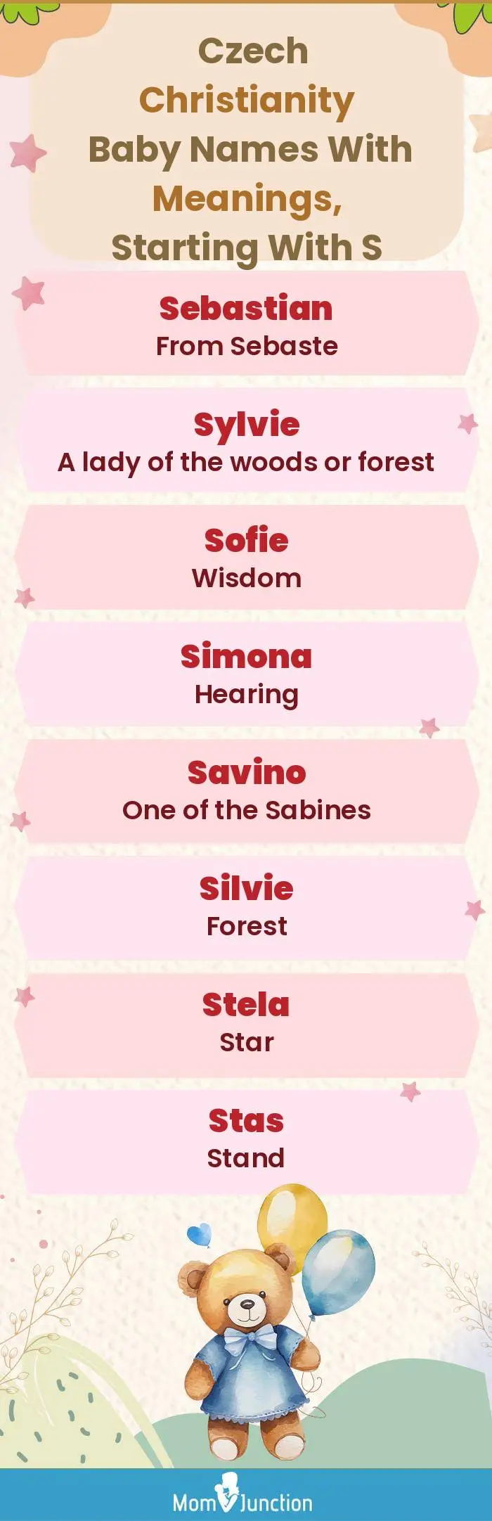  Czech Christianity Baby Names with Meanings, Starting With S(infographic)