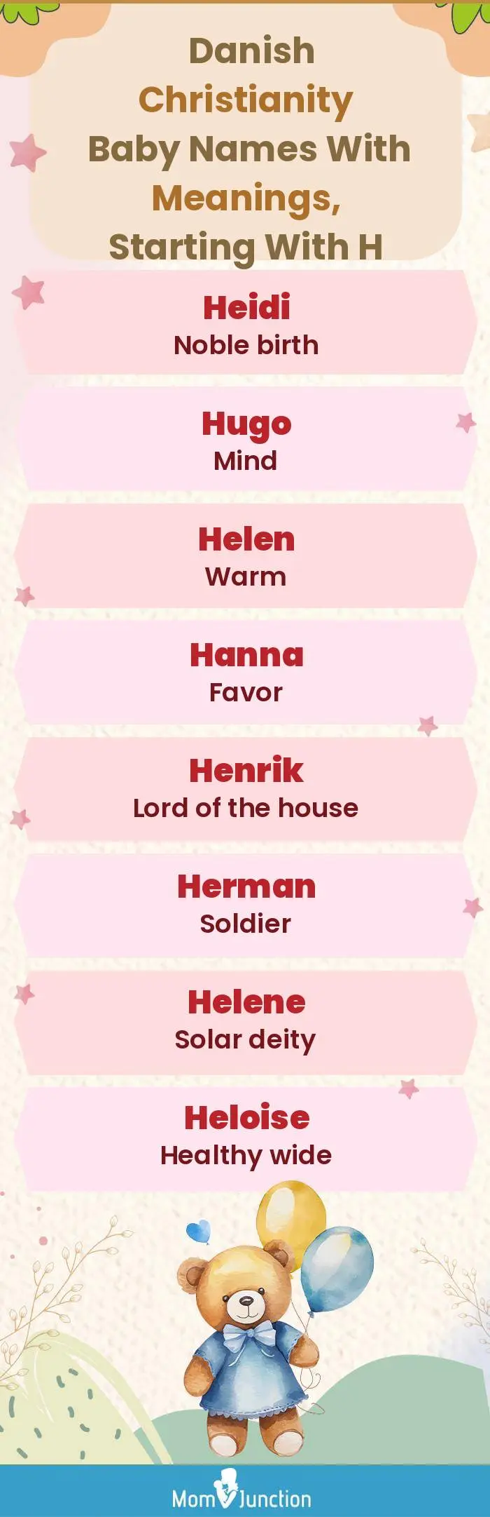  Danish Christianity Baby Names with Meanings, Starting With H(infographic)