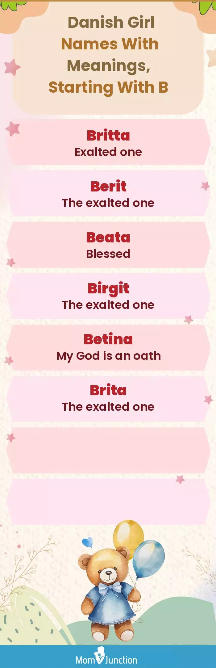  Danish Girl Names with Meanings, Starting With B(infographic)