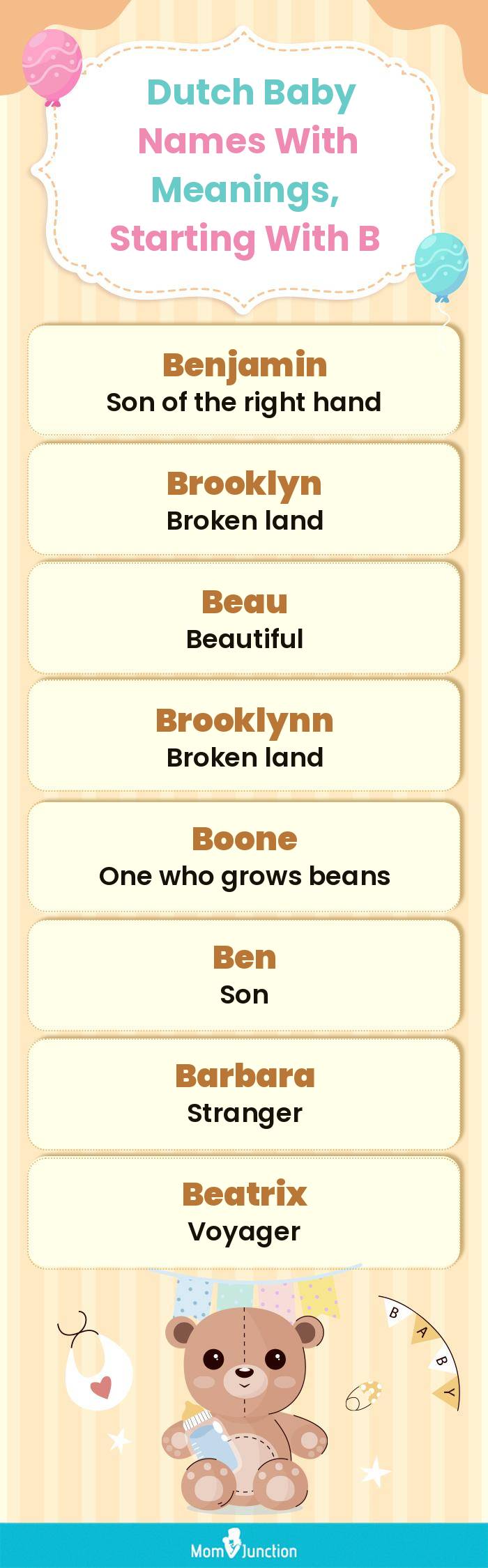  Dutch Baby Names with Meanings, Starting With B(infographic)