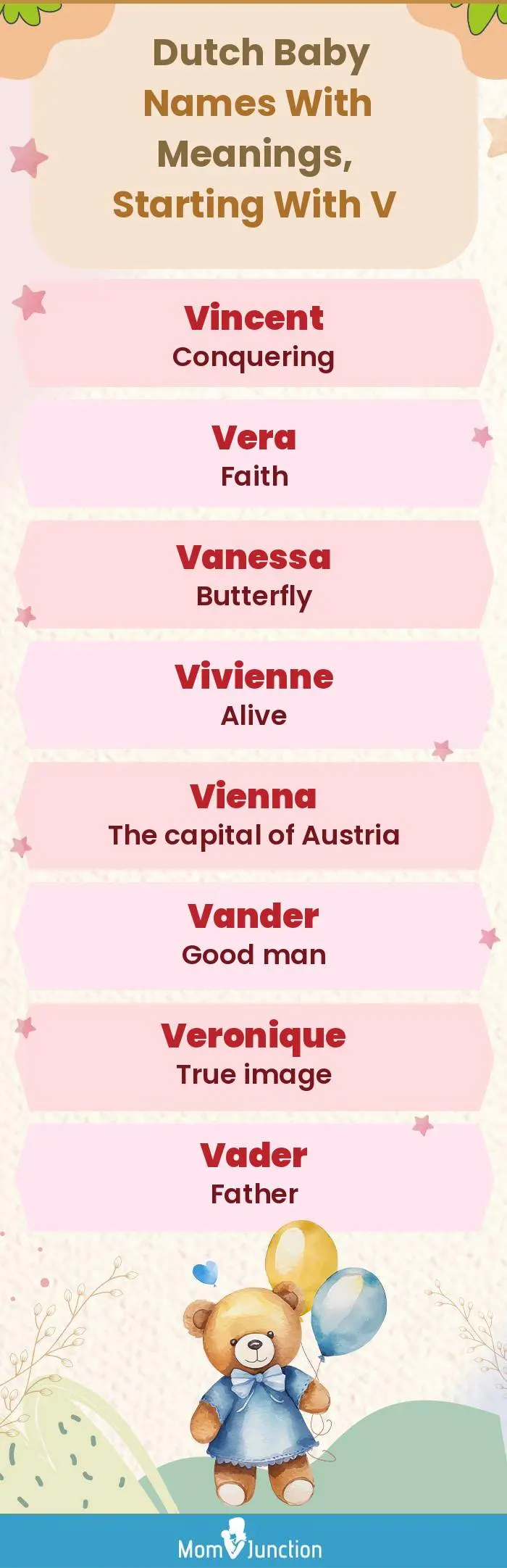  Dutch Baby Names with Meanings, Starting With V(infographic)