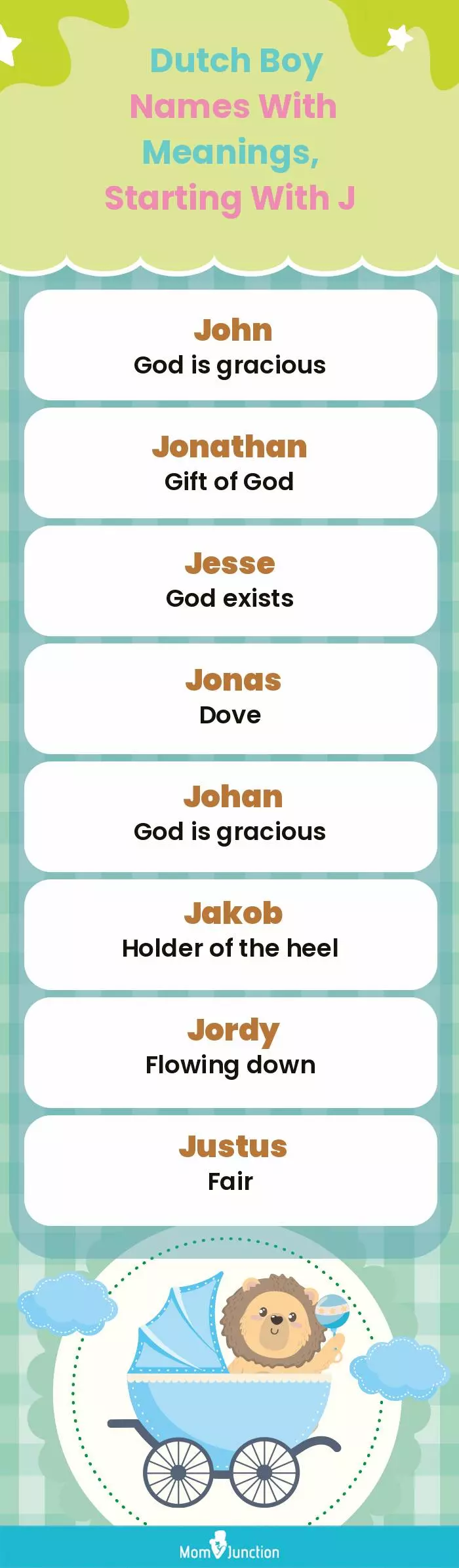  Dutch Boy Names with Meanings, Starting With J(infographic)