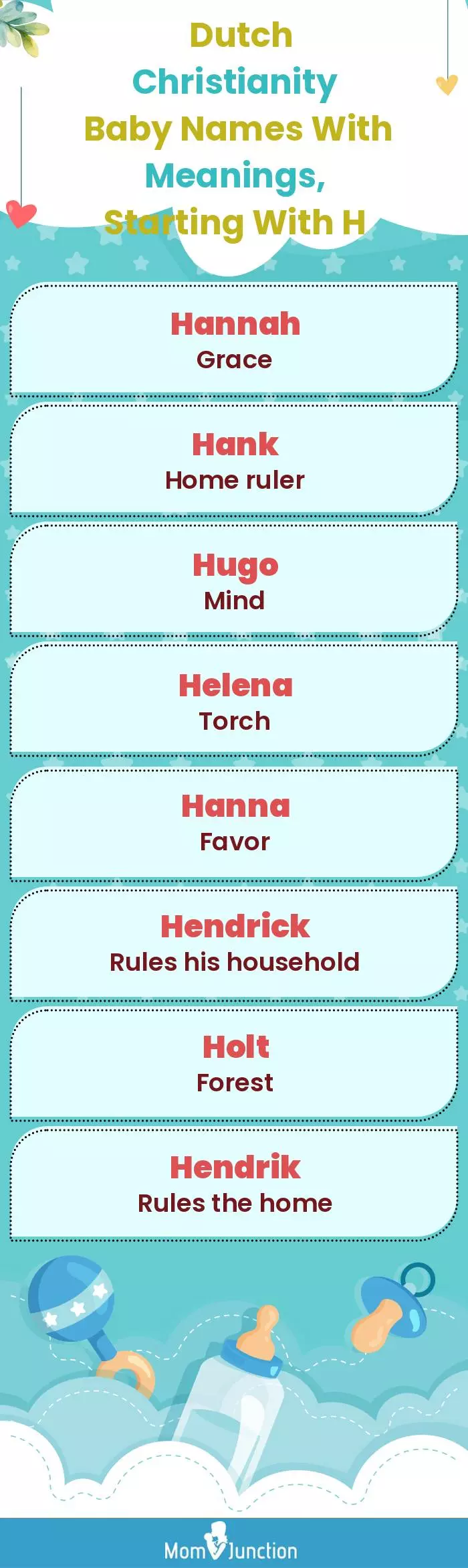  Dutch Christianity Baby Names with Meanings, Starting With H(infographic)