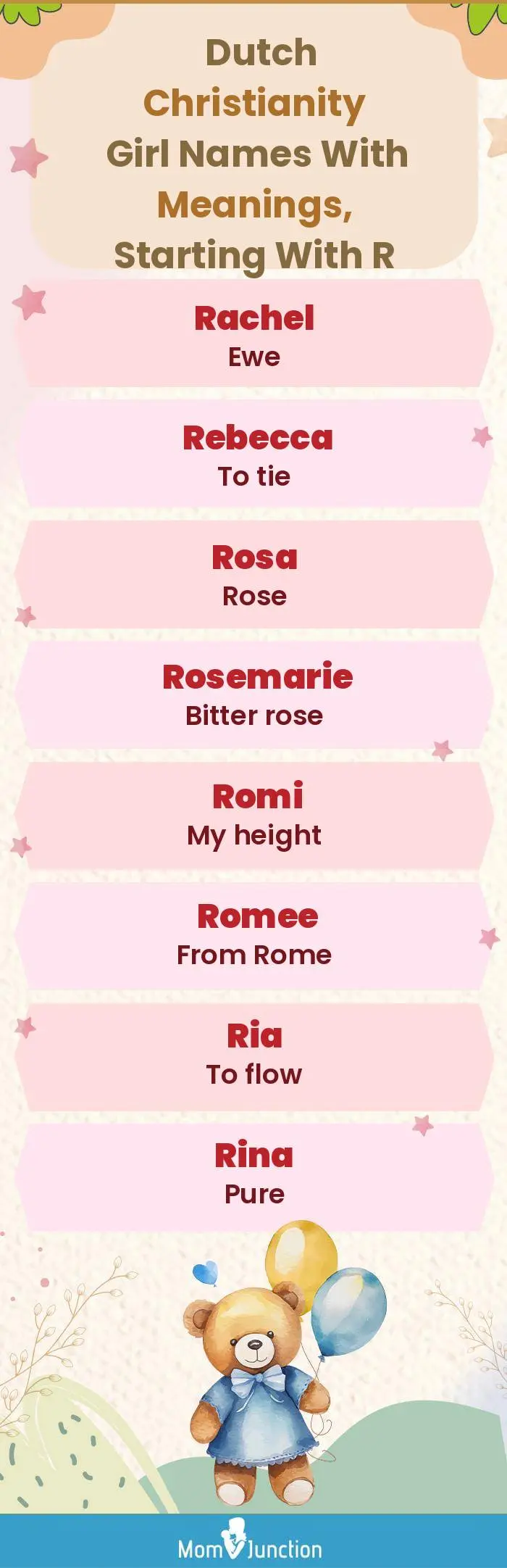  Dutch Christianity Girl Names with Meanings, Starting With R(infographic)