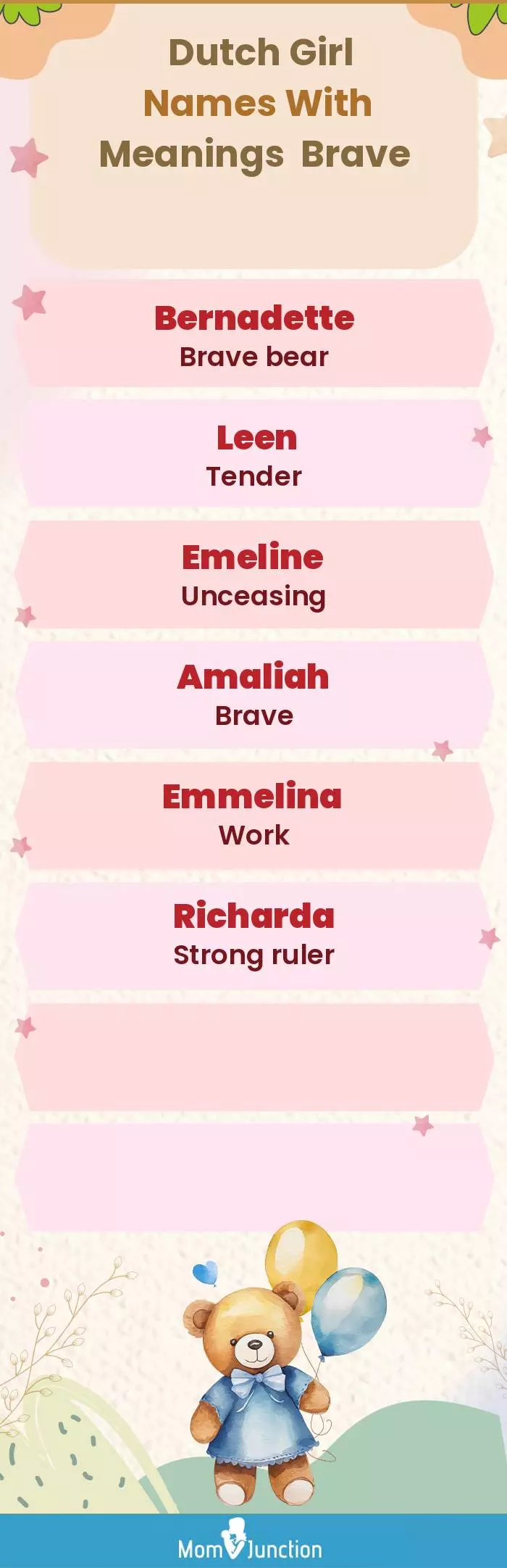  Dutch Girl Names with Meanings Brave(infographic)