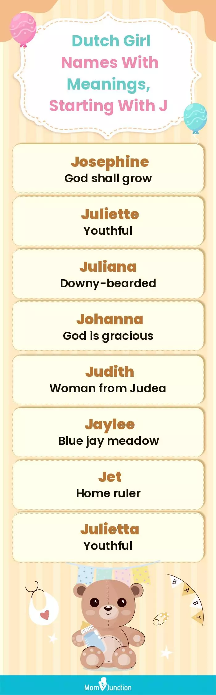  Dutch Girl Names with Meanings, Starting With J(infographic)