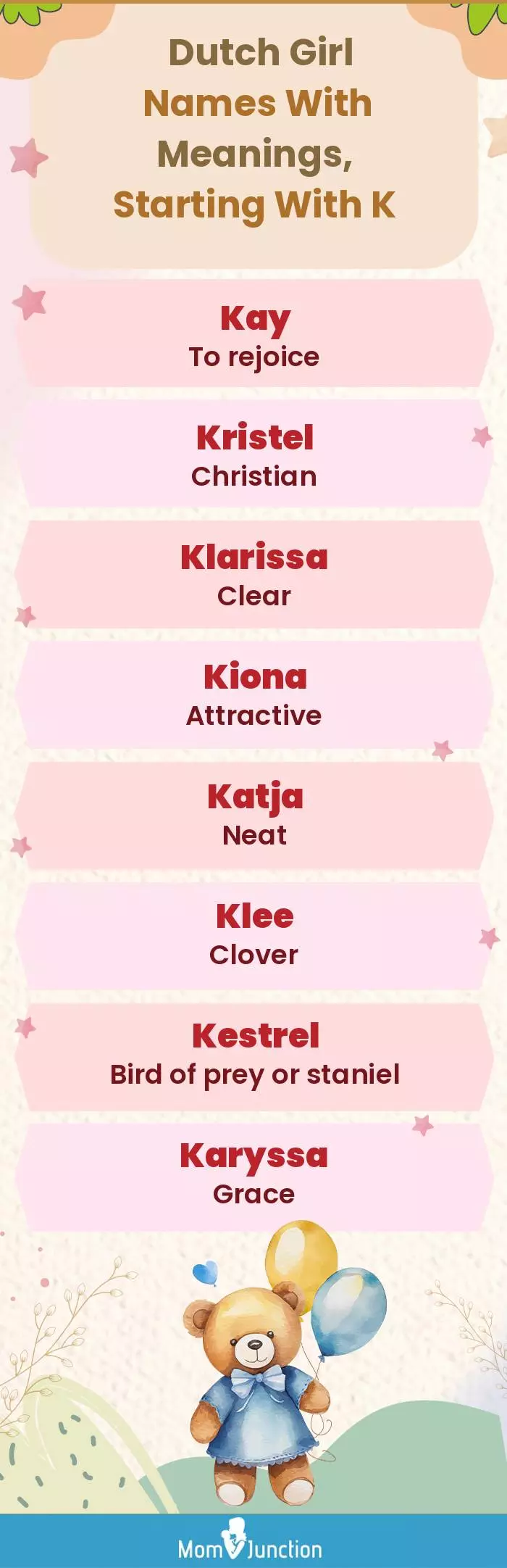  Dutch Girl Names with Meanings, Starting With K(infographic)