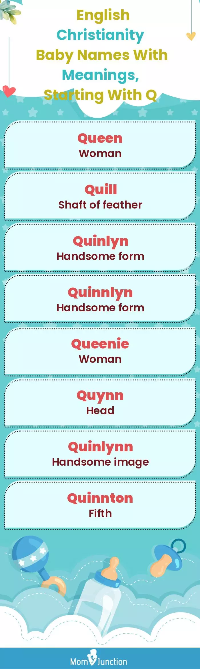  English Christianity Baby Names with Meanings, Starting With Q(infographic)