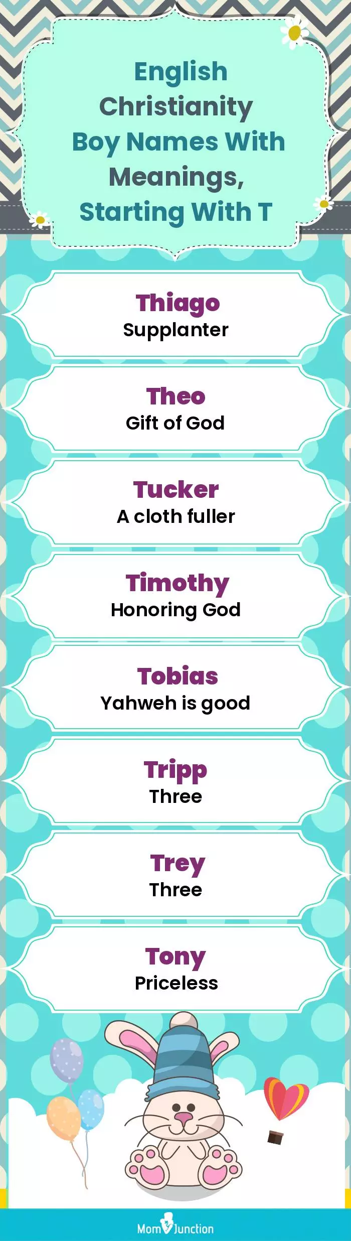  English Christianity Boy Names with Meanings, Starting With T(infographic)