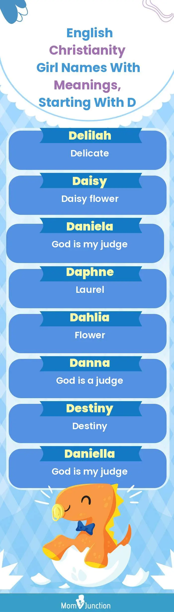  English Christianity Girl Names with Meanings, Starting With D(infographic)