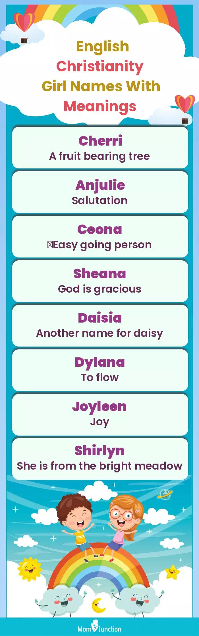  English Christianity Girl Names with Meanings(infographic)