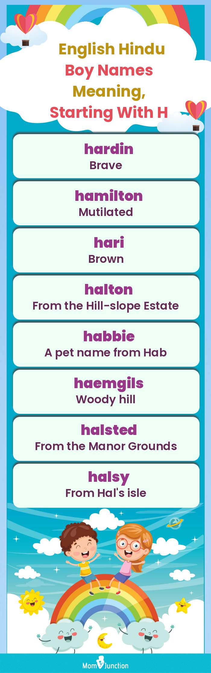  English Hindu Boy Names Meaning, Starting With H(infographic)