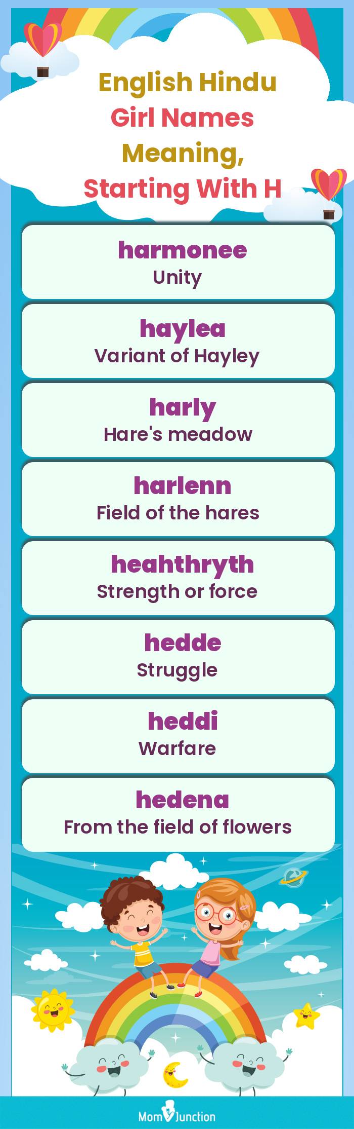  English Hindu Girl Names Meaning, Starting With H(infographic)