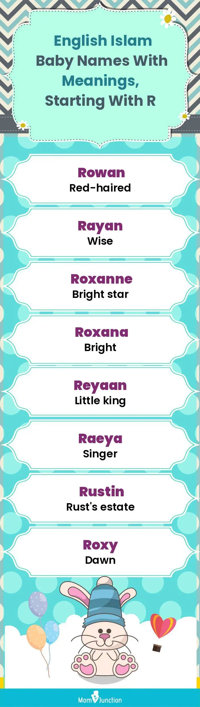  English Islam Baby Names with Meanings, Starting With R(infographic)