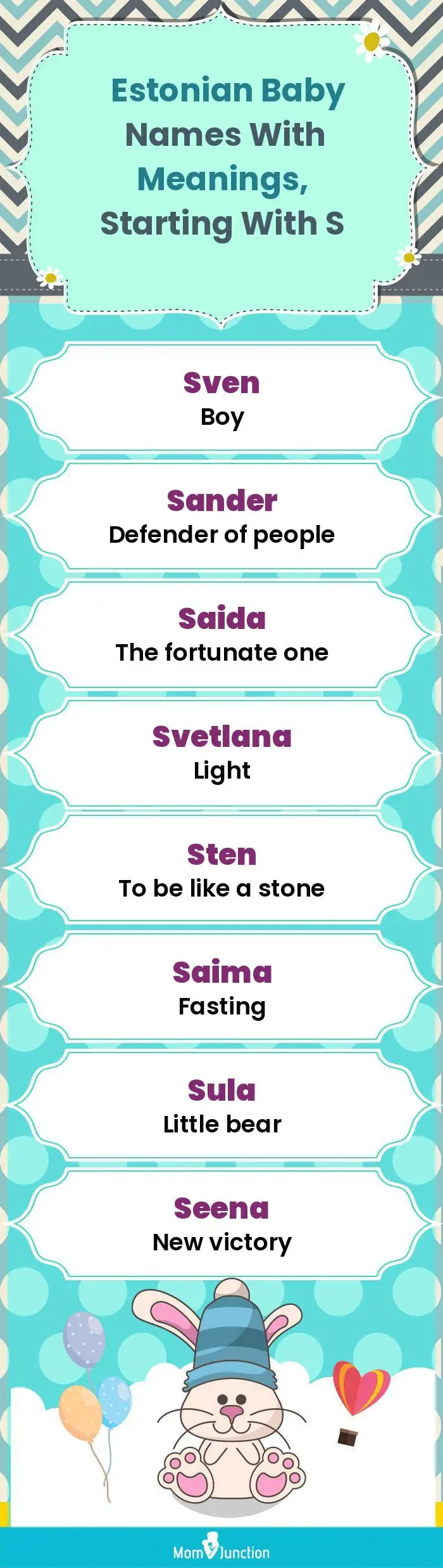  Estonian Baby Names with Meanings, Starting With S(infographic)