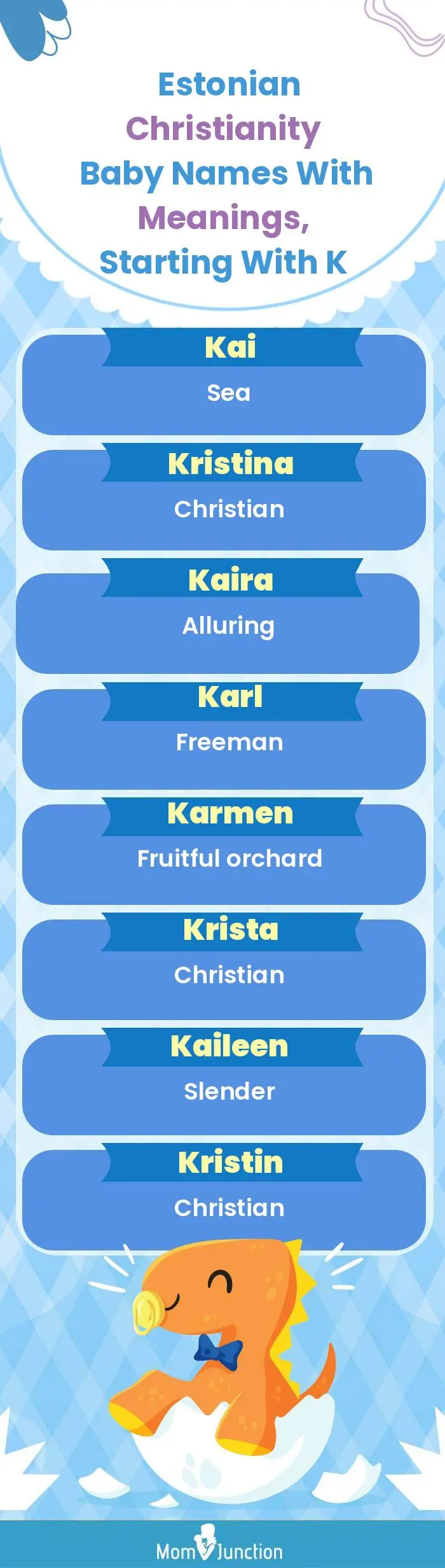  Estonian Christianity Baby Names with Meanings, Starting With K(infographic)