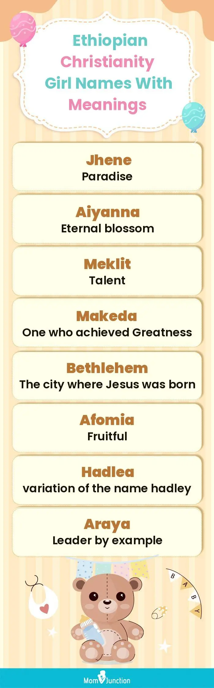  Ethiopian Christianity Girl Names with Meanings(infographic)
