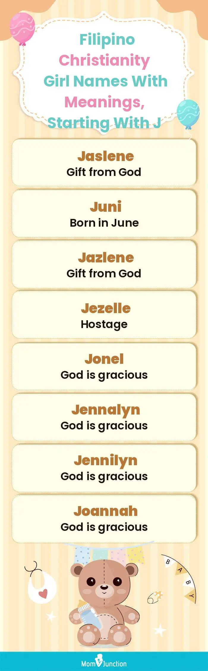  Filipino Christianity Girl Names with Meanings, Starting With J(infographic)