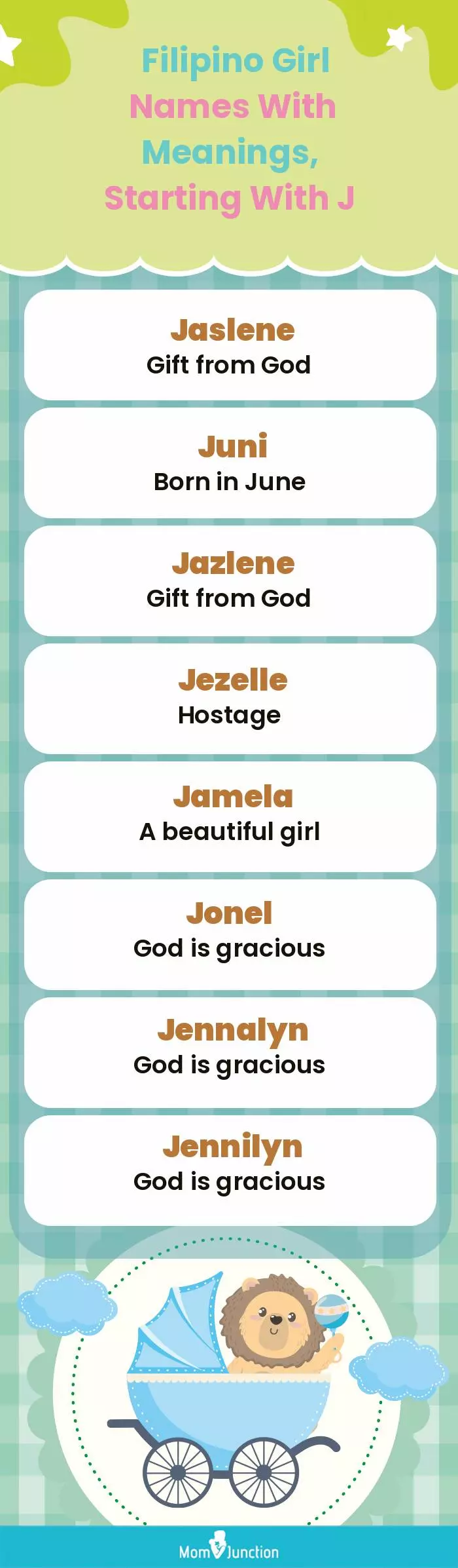  Filipino Girl Names with Meanings, Starting With J(infographic)