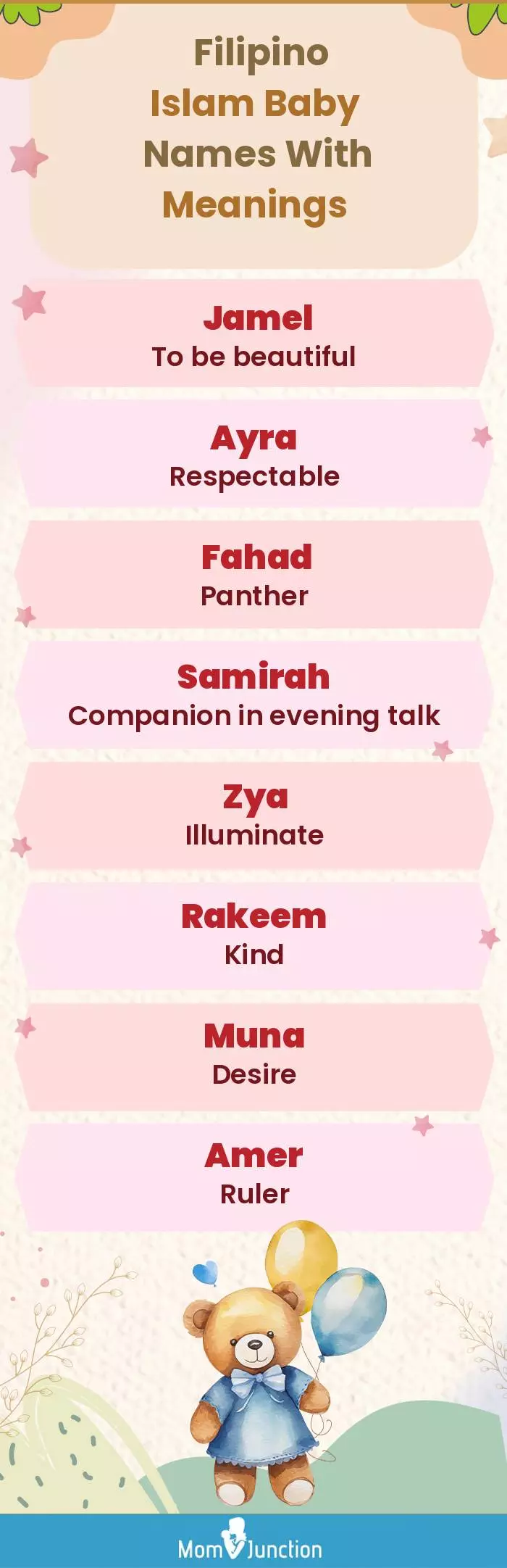  Filipino Islam Baby Names with Meanings(infographic)