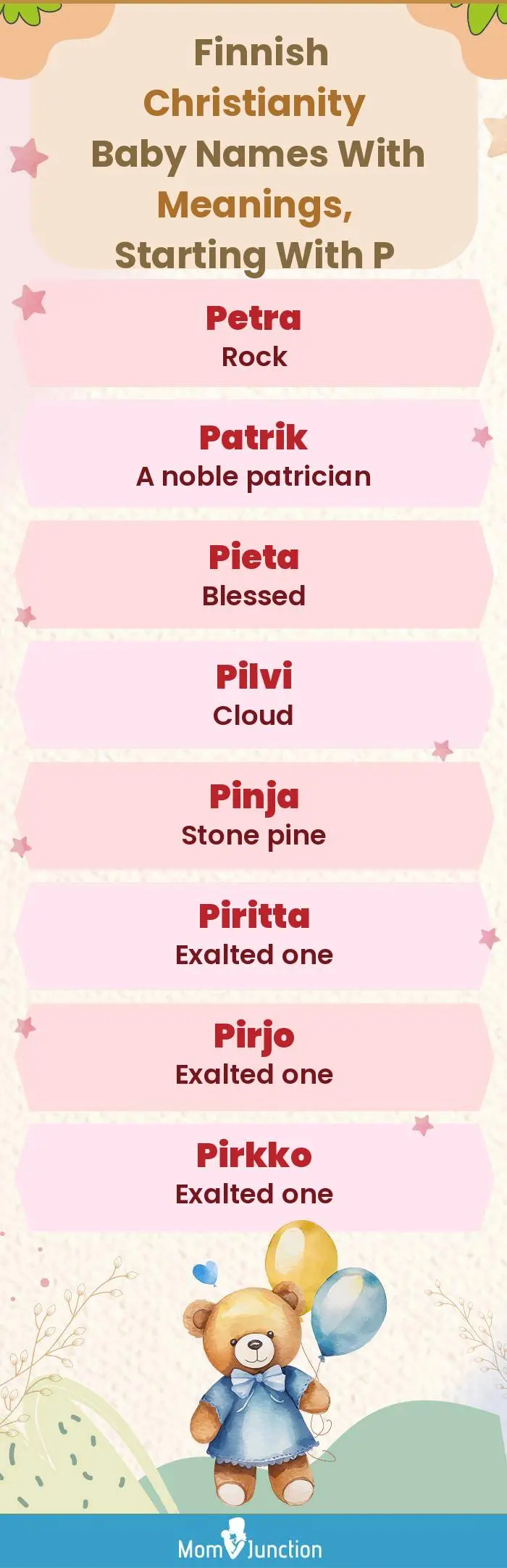  Finnish Christianity Baby Names with Meanings, Starting With P(infographic)