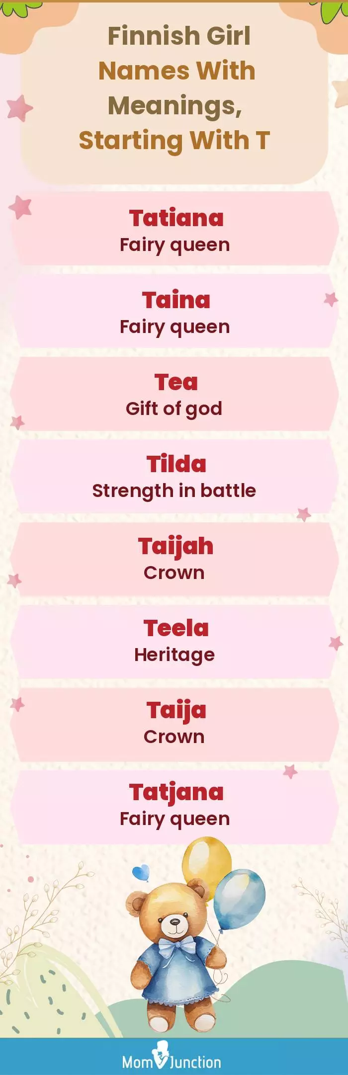  Finnish Girl Names with Meanings, Starting With T(infographic)