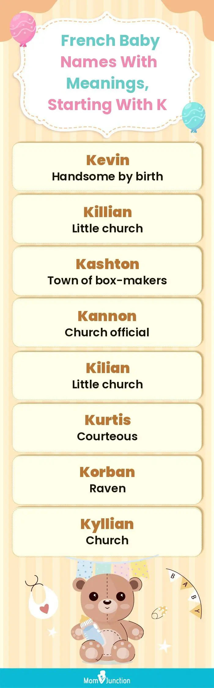  French Baby Names with Meanings, Starting With K(infographic)