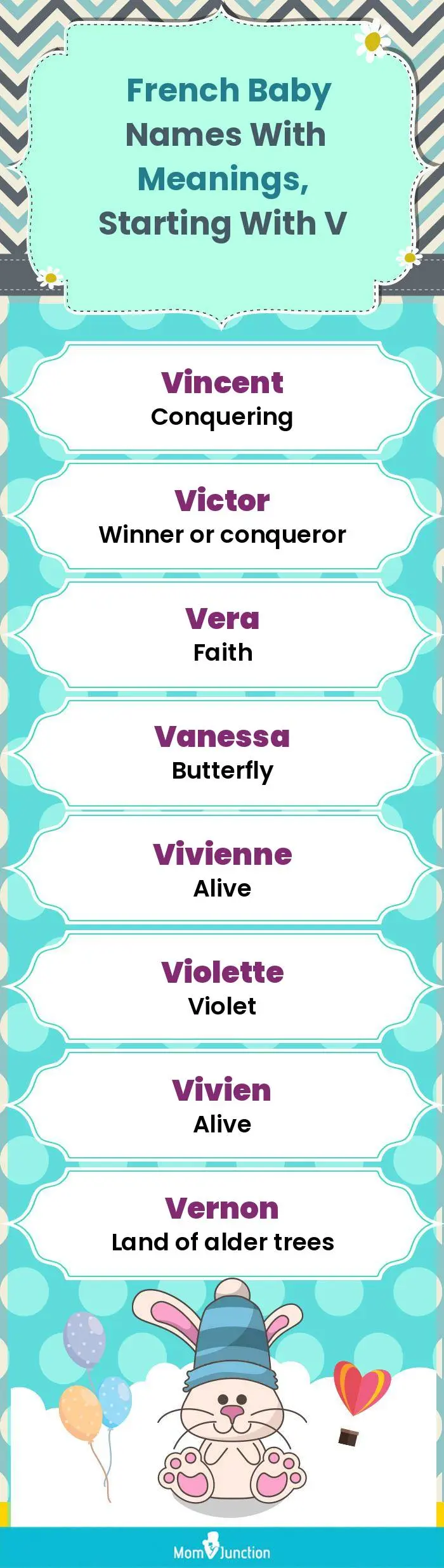  French Baby Names with Meanings, Starting With V(infographic)