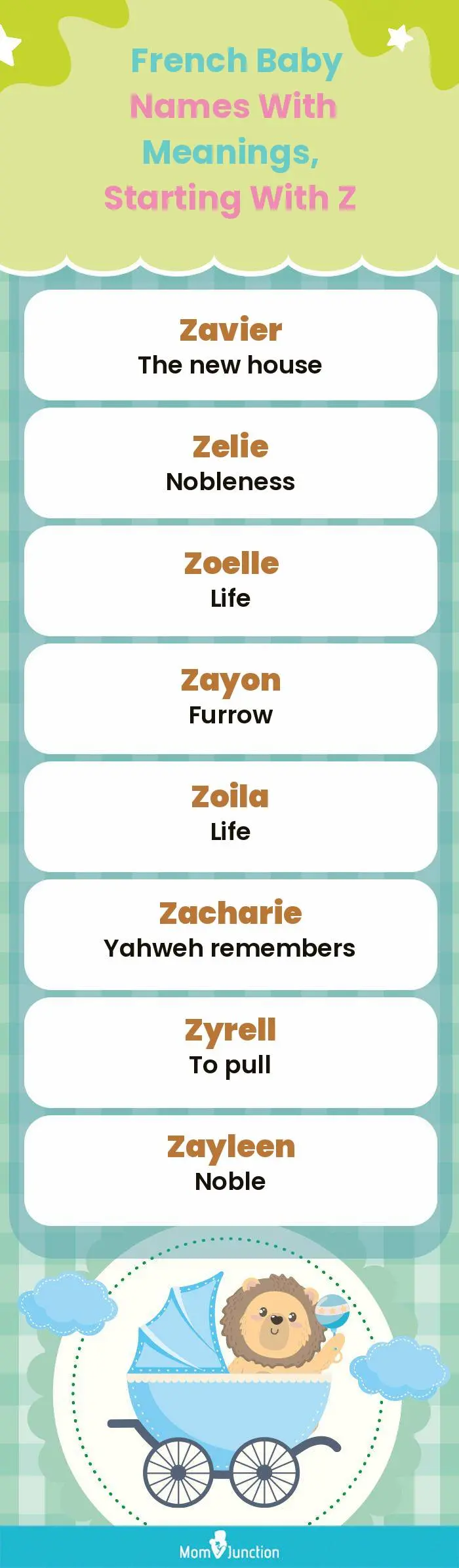  French Baby Names with Meanings, Starting With Z(infographic)