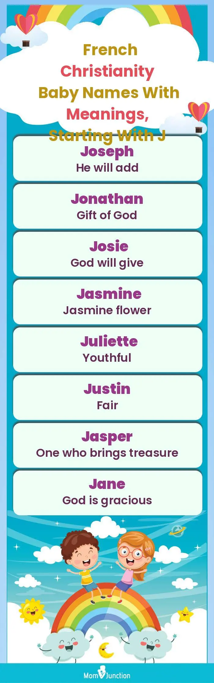  French Christianity Baby Names with Meanings, Starting With J(infographic)