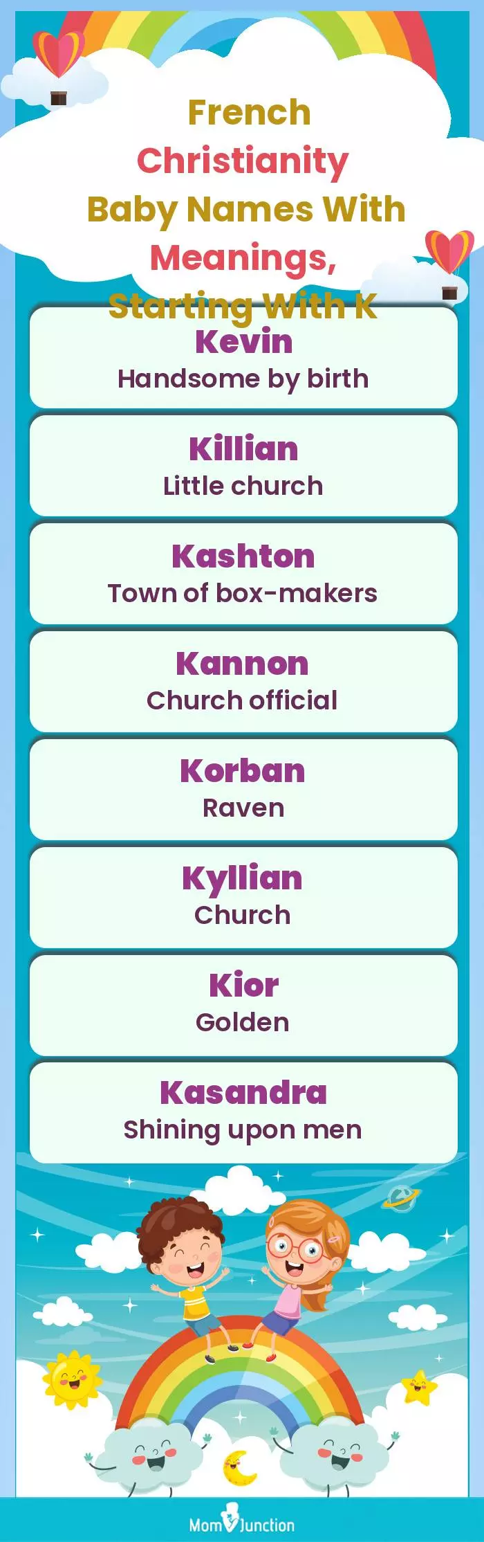  French Christianity Baby Names with Meanings, Starting With K(infographic)