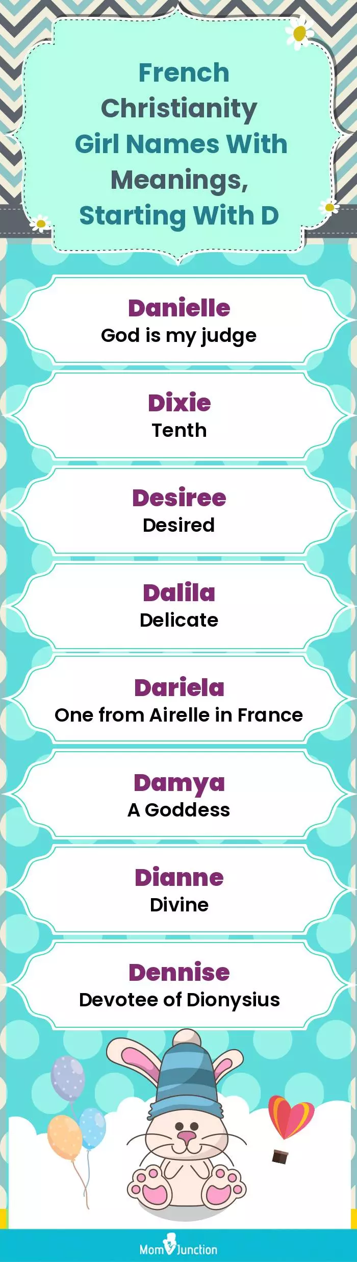  French Christianity Girl Names with Meanings, Starting With D(infographic)