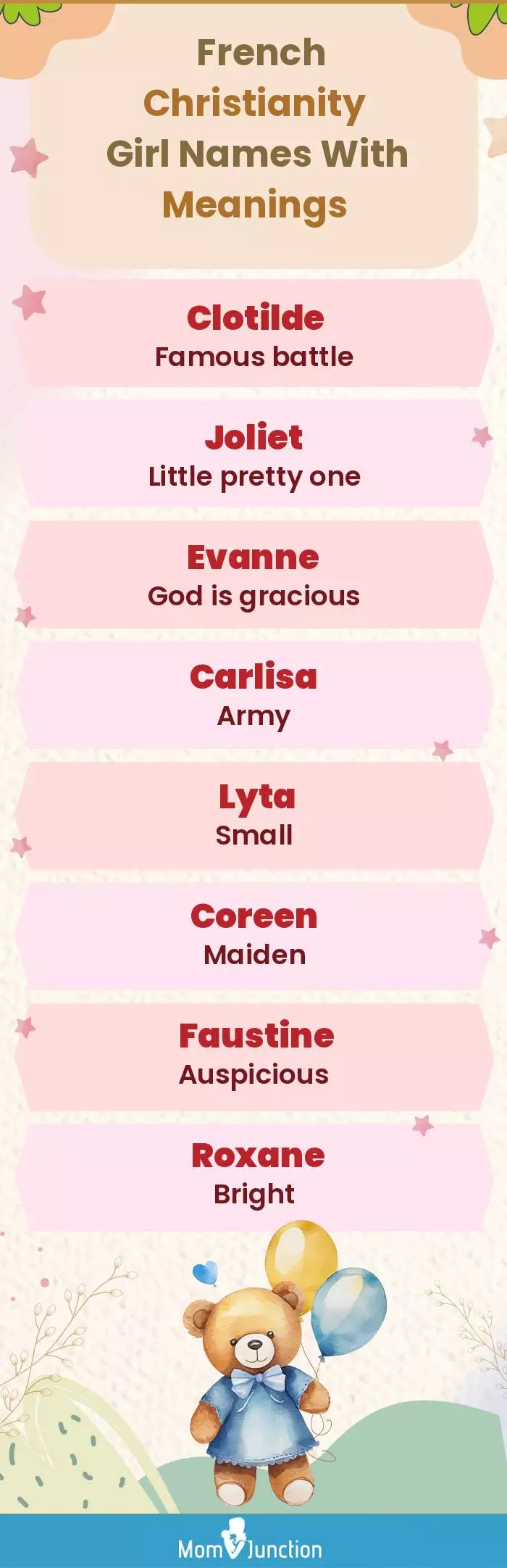  French Christianity Girl Names with Meanings(infographic)