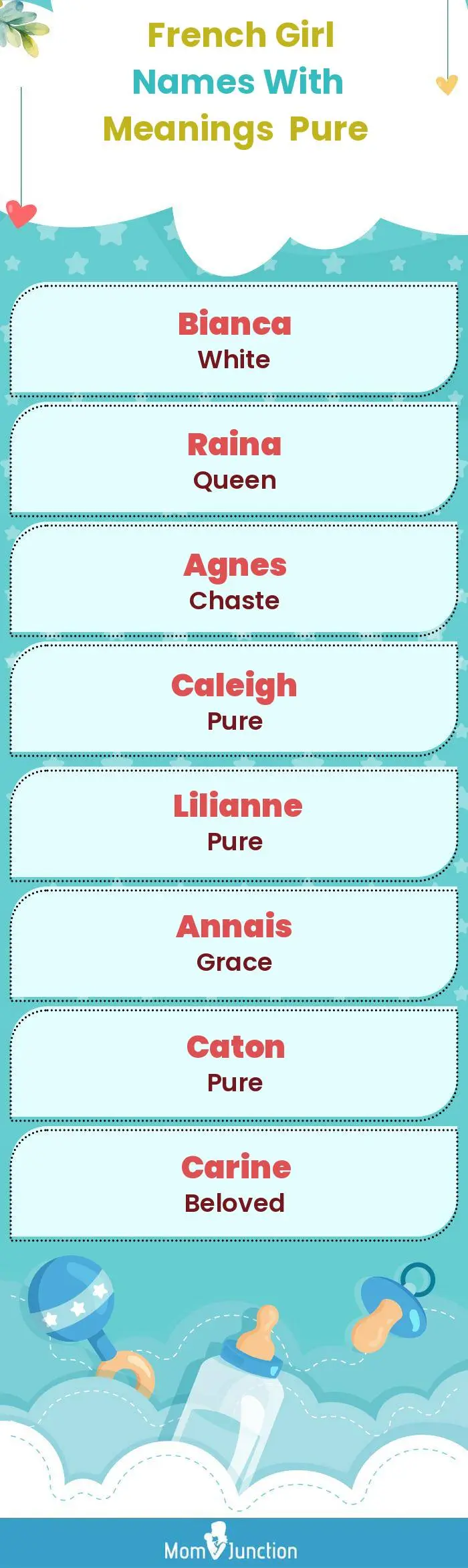  French Girl Names with Meanings Pure(infographic)