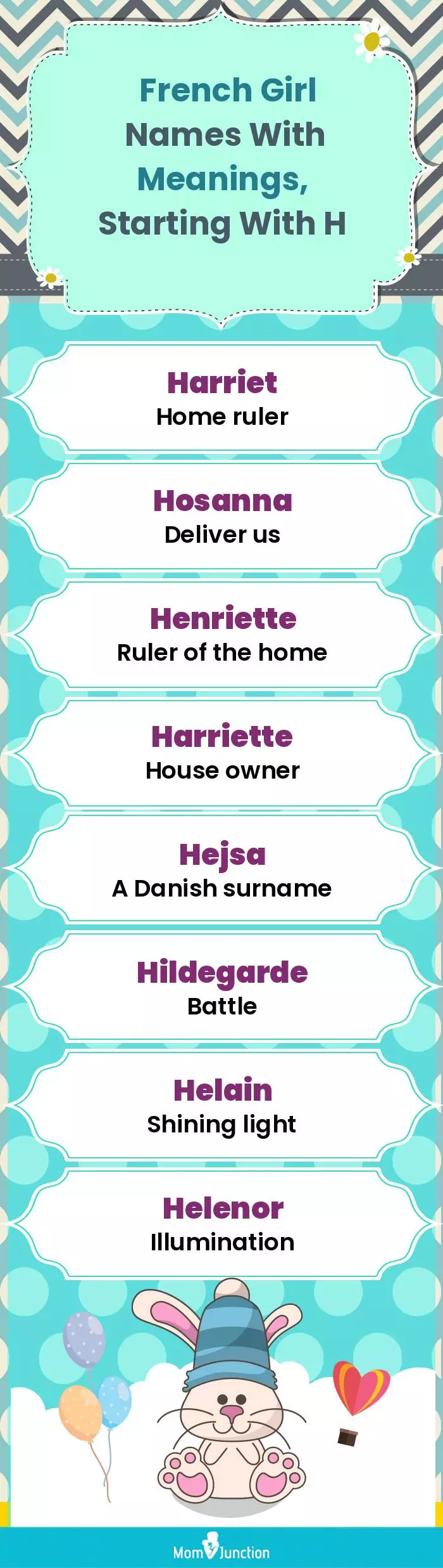  French Girl Names with Meanings, Starting With H(infographic)