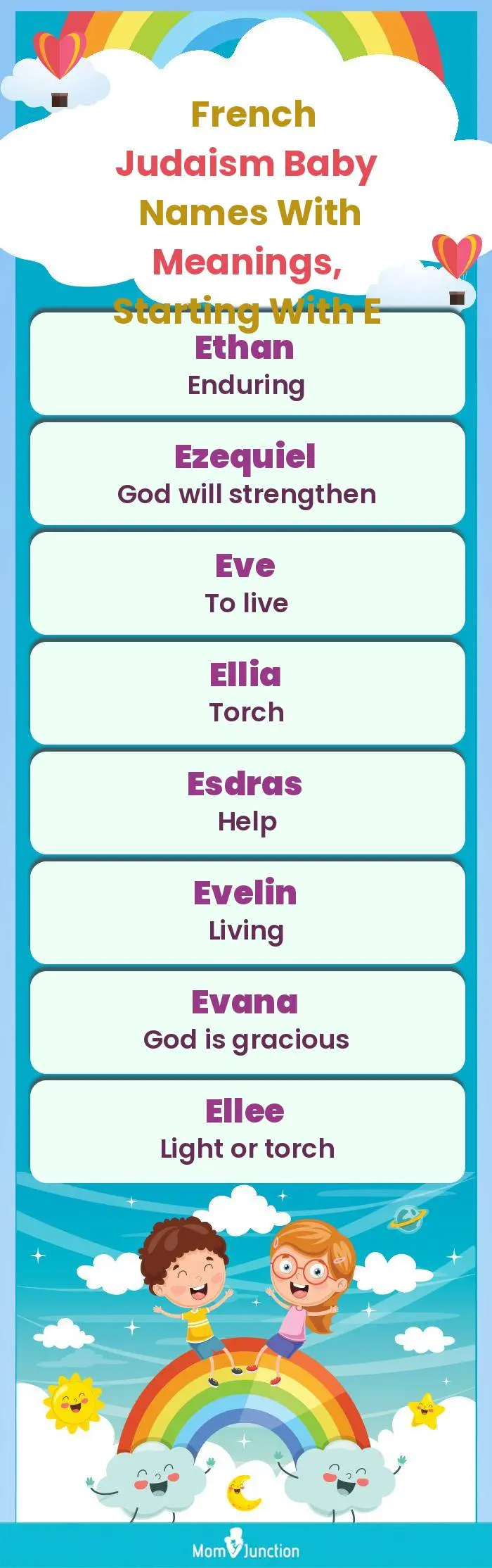  French Judaism Baby Names with Meanings, Starting With E(infographic)