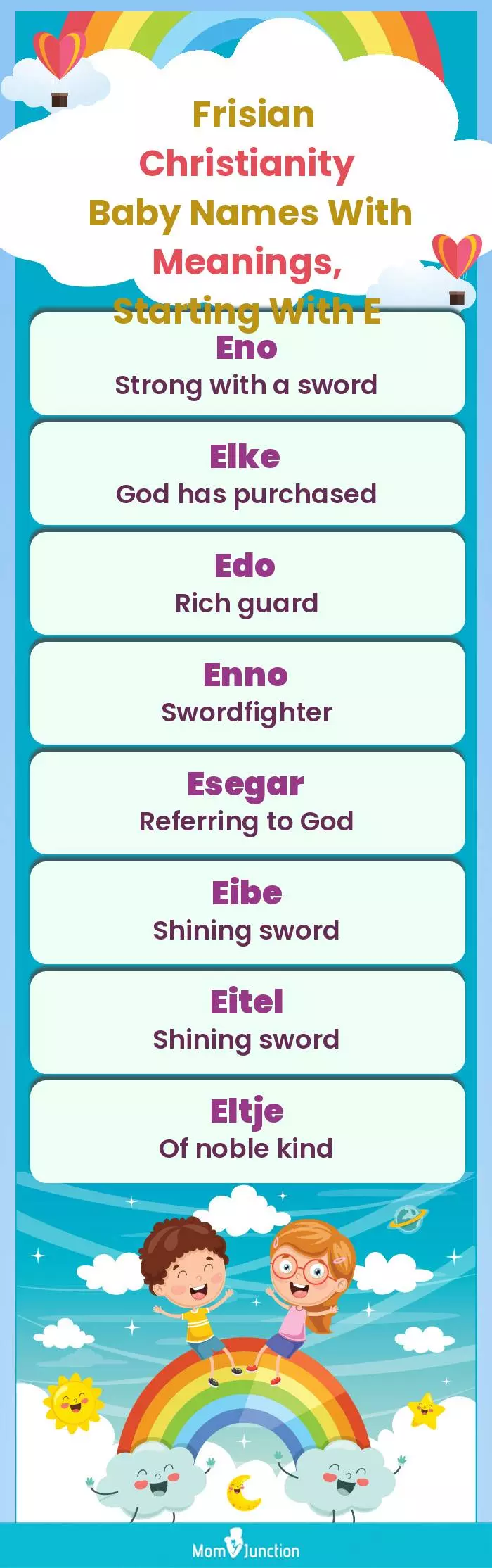  Frisian Christianity Baby Names with Meanings, Starting With E(infographic)