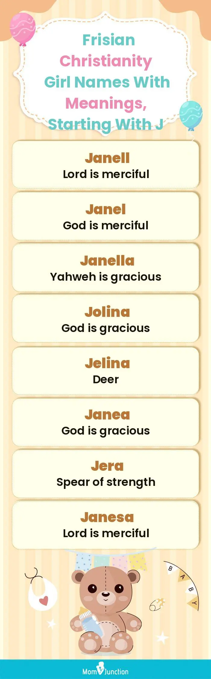  Frisian Christianity Girl Names with Meanings, Starting With J(infographic)