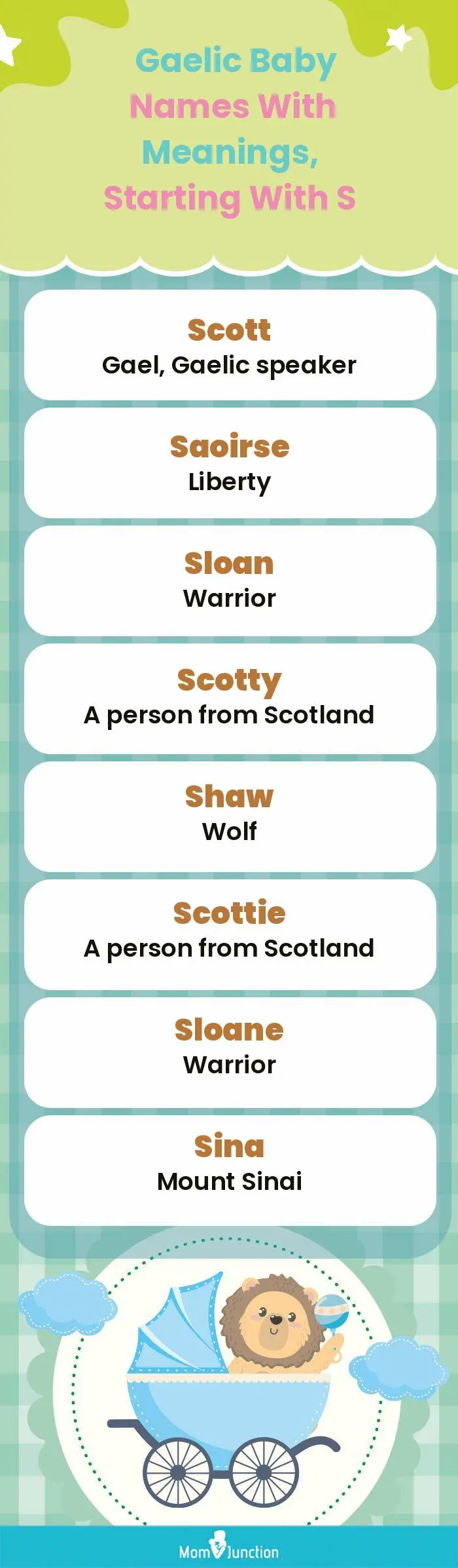  Gaelic Baby Names with Meanings, Starting With S(infographic)