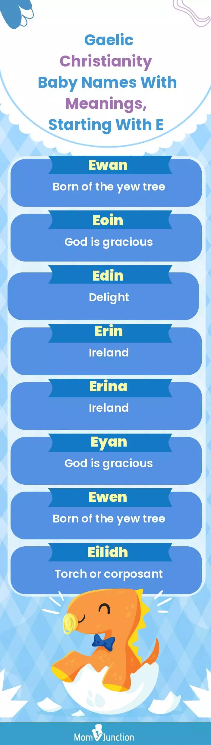  Gaelic Christianity Baby Names with Meanings, Starting With E(infographic)