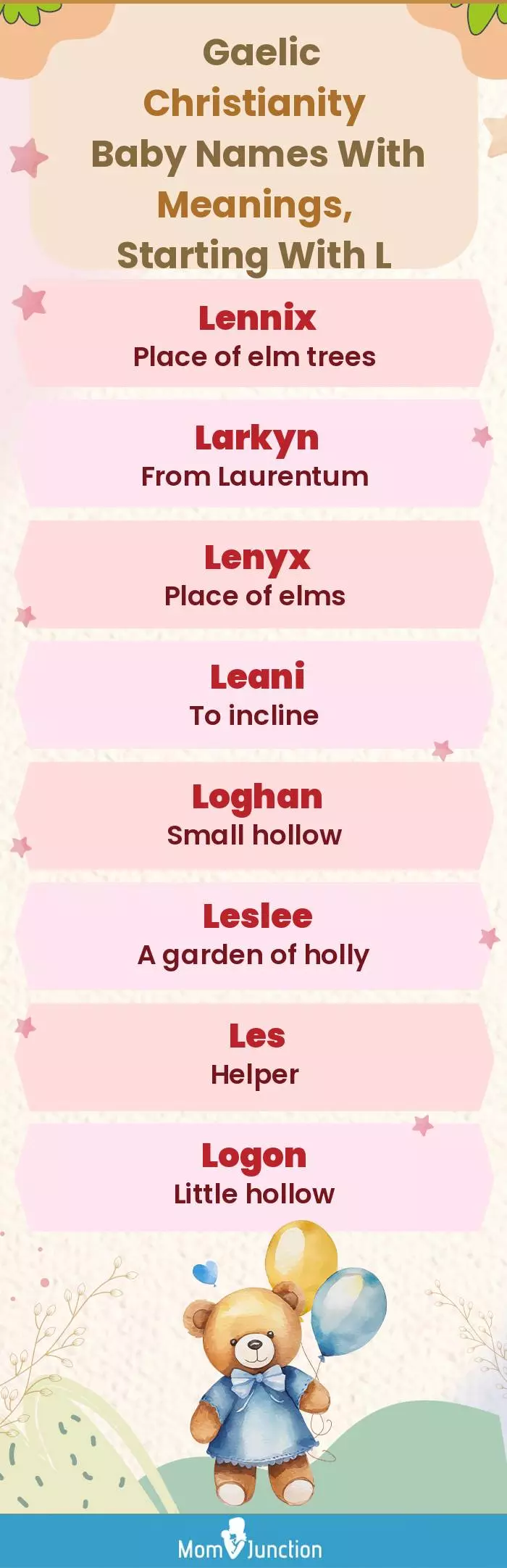  Gaelic Christianity Baby Names with Meanings, Starting With L(infographic)