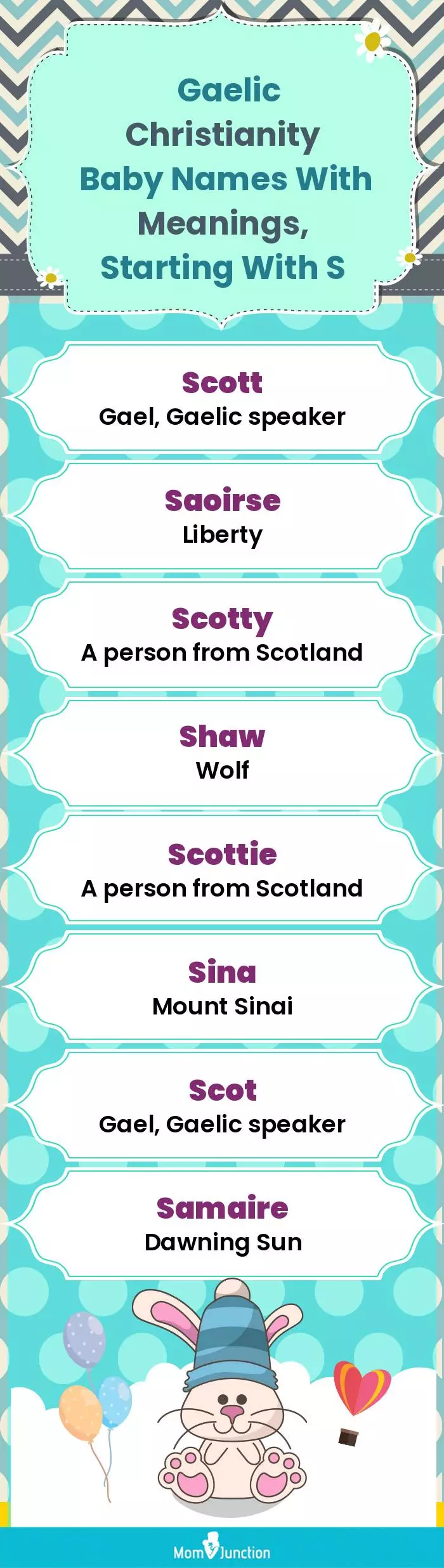  Gaelic Christianity Baby Names with Meanings, Starting With S(infographic)