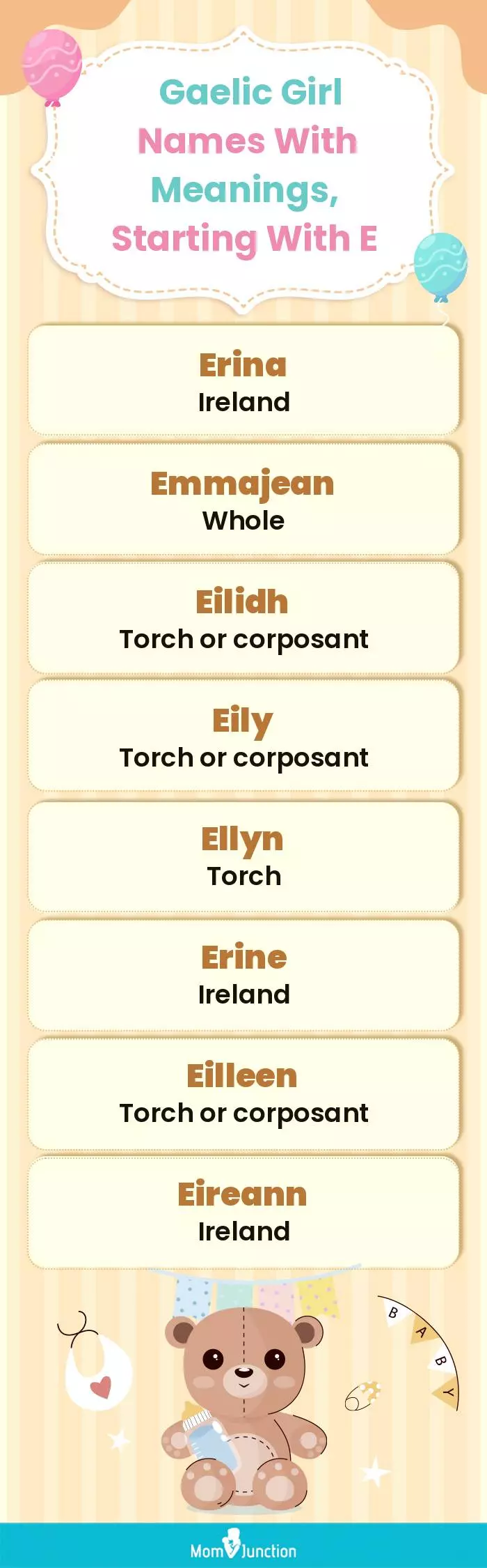  Gaelic Girl Names with Meanings, Starting With E(infographic)