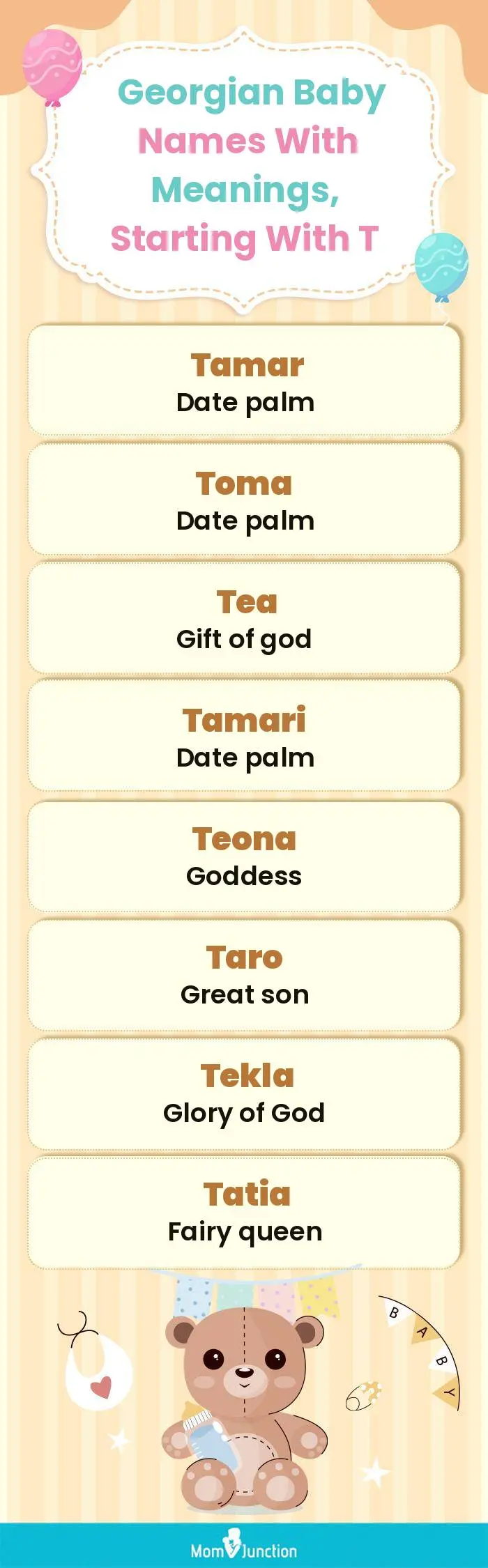  Georgian Baby Names with Meanings, Starting With T(infographic)