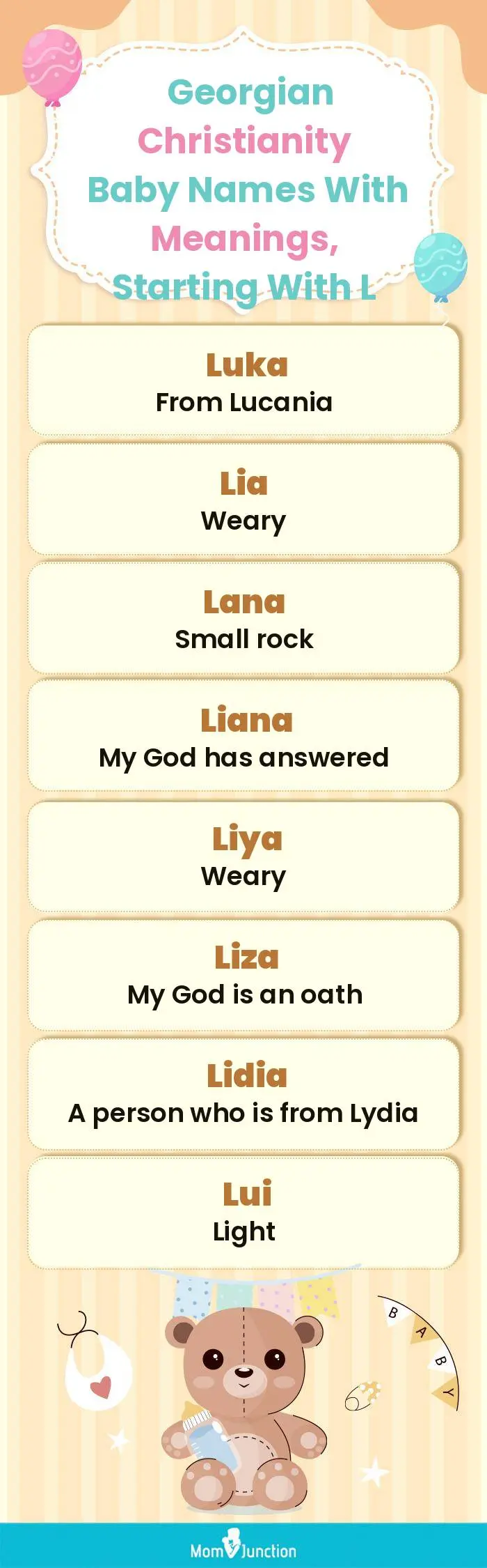  Georgian Christianity Baby Names with Meanings, Starting With L(infographic)