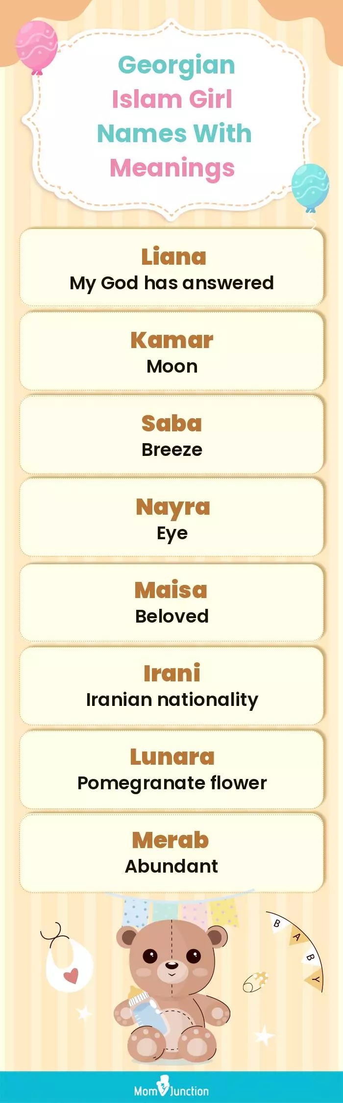  Georgian Islam Girl Names with Meanings(infographic)