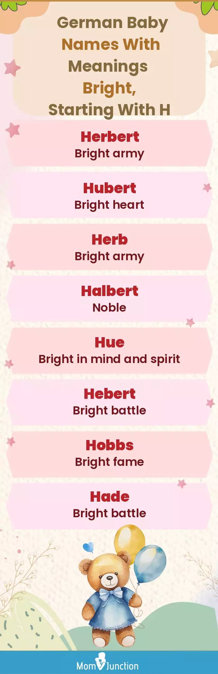  German Baby Names with Meanings Bright, Starting With H(infographic)